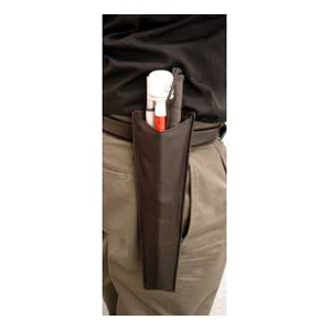 AmbuTech Black Leather Cane Holster with Belt Clip