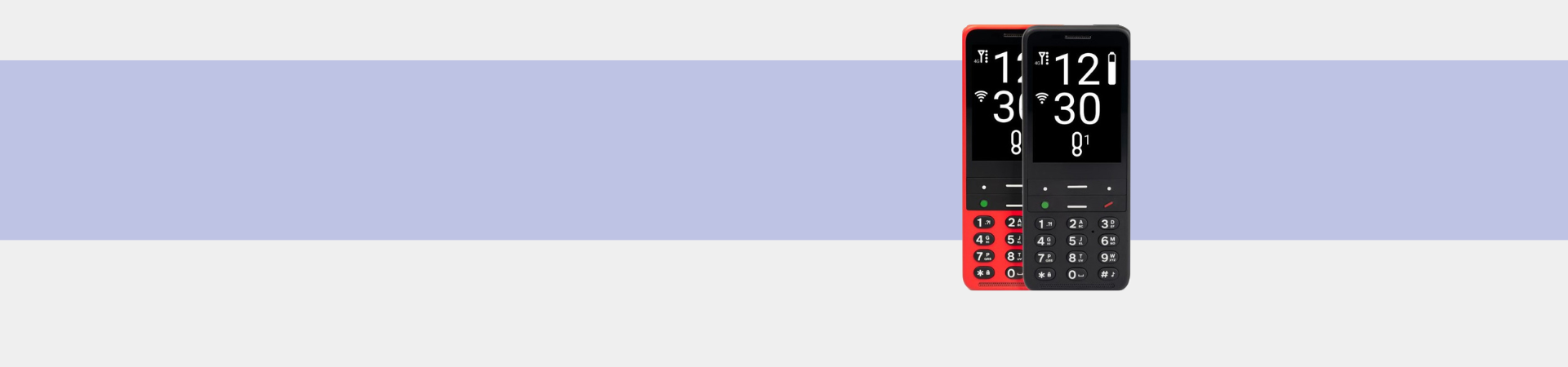 2 BlindShell cell phones, one in black and one in red